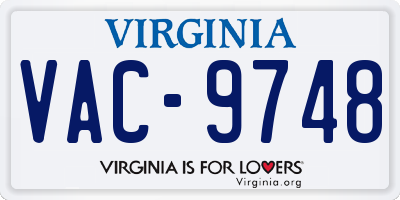 VA license plate VAC9748