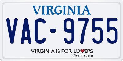 VA license plate VAC9755