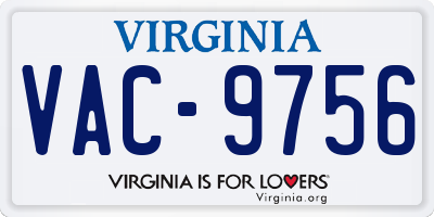 VA license plate VAC9756