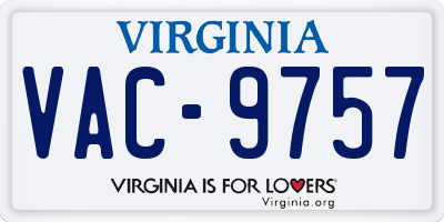 VA license plate VAC9757