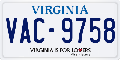 VA license plate VAC9758