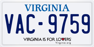 VA license plate VAC9759