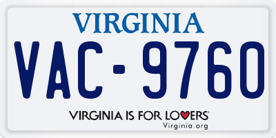 VA license plate VAC9760