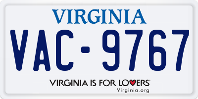 VA license plate VAC9767