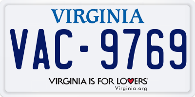 VA license plate VAC9769