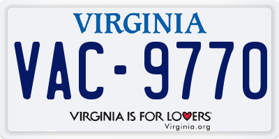 VA license plate VAC9770