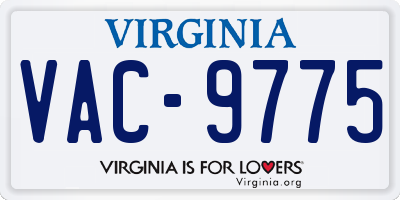 VA license plate VAC9775