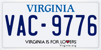 VA license plate VAC9776