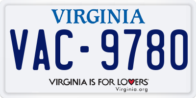 VA license plate VAC9780