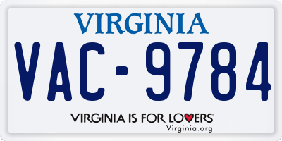 VA license plate VAC9784