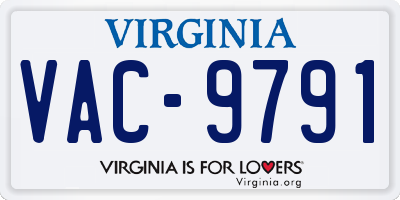VA license plate VAC9791