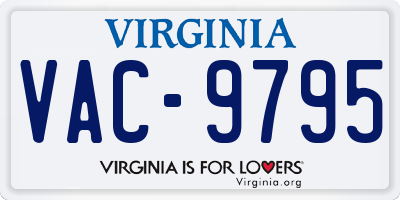VA license plate VAC9795