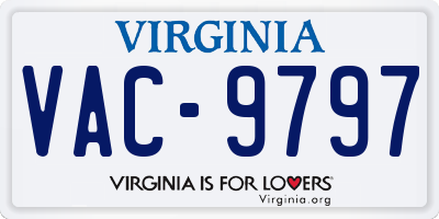VA license plate VAC9797