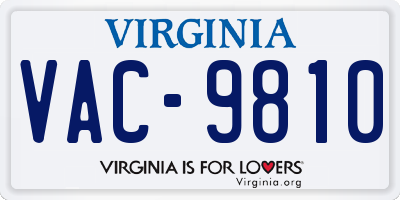 VA license plate VAC9810
