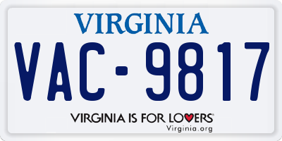 VA license plate VAC9817