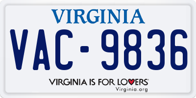 VA license plate VAC9836