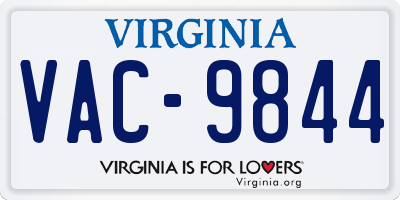 VA license plate VAC9844