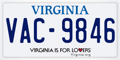 VA license plate VAC9846