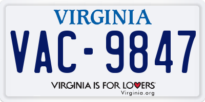 VA license plate VAC9847
