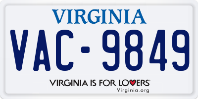 VA license plate VAC9849
