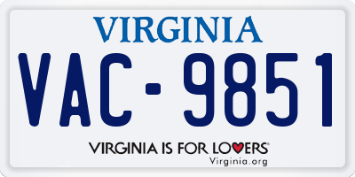 VA license plate VAC9851