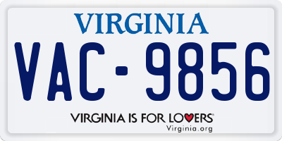 VA license plate VAC9856