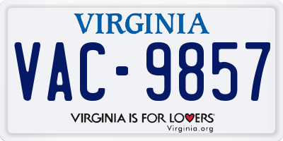 VA license plate VAC9857