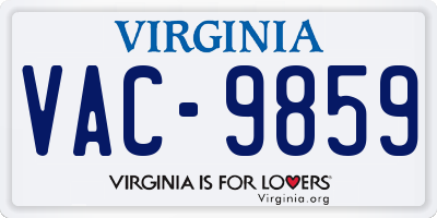 VA license plate VAC9859
