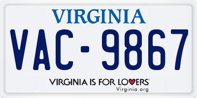 VA license plate VAC9867