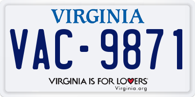 VA license plate VAC9871