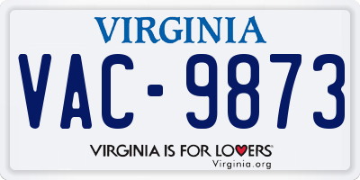VA license plate VAC9873