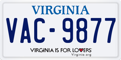 VA license plate VAC9877