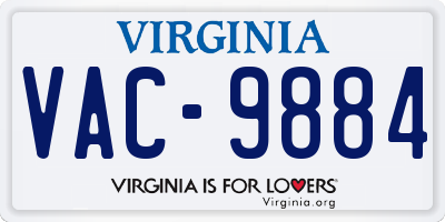 VA license plate VAC9884