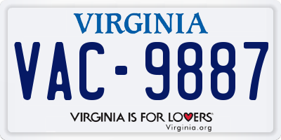 VA license plate VAC9887