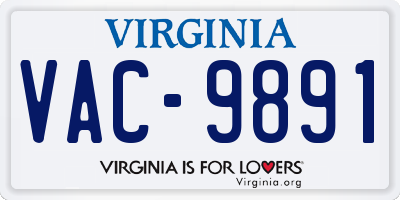 VA license plate VAC9891