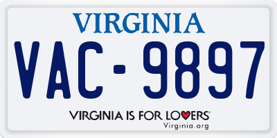 VA license plate VAC9897