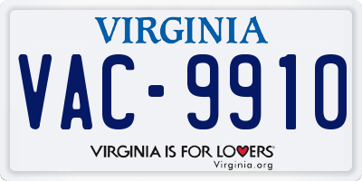 VA license plate VAC9910