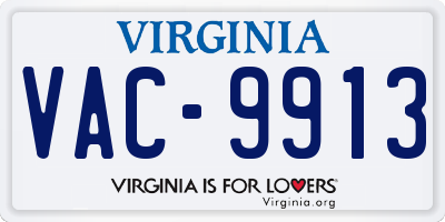 VA license plate VAC9913