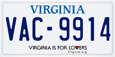VA license plate VAC9914