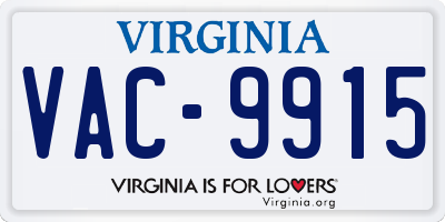 VA license plate VAC9915