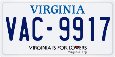 VA license plate VAC9917
