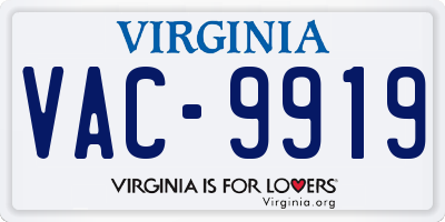 VA license plate VAC9919