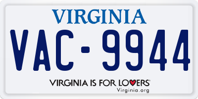 VA license plate VAC9944