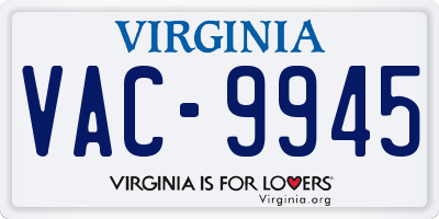 VA license plate VAC9945