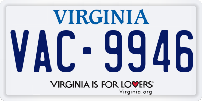 VA license plate VAC9946