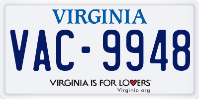 VA license plate VAC9948