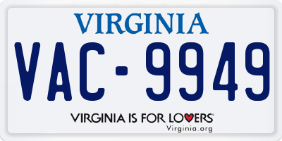VA license plate VAC9949
