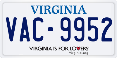 VA license plate VAC9952