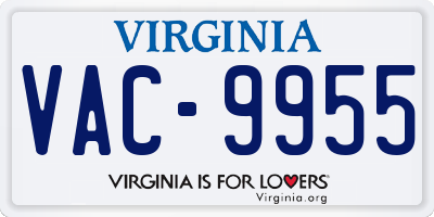 VA license plate VAC9955