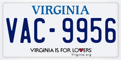 VA license plate VAC9956